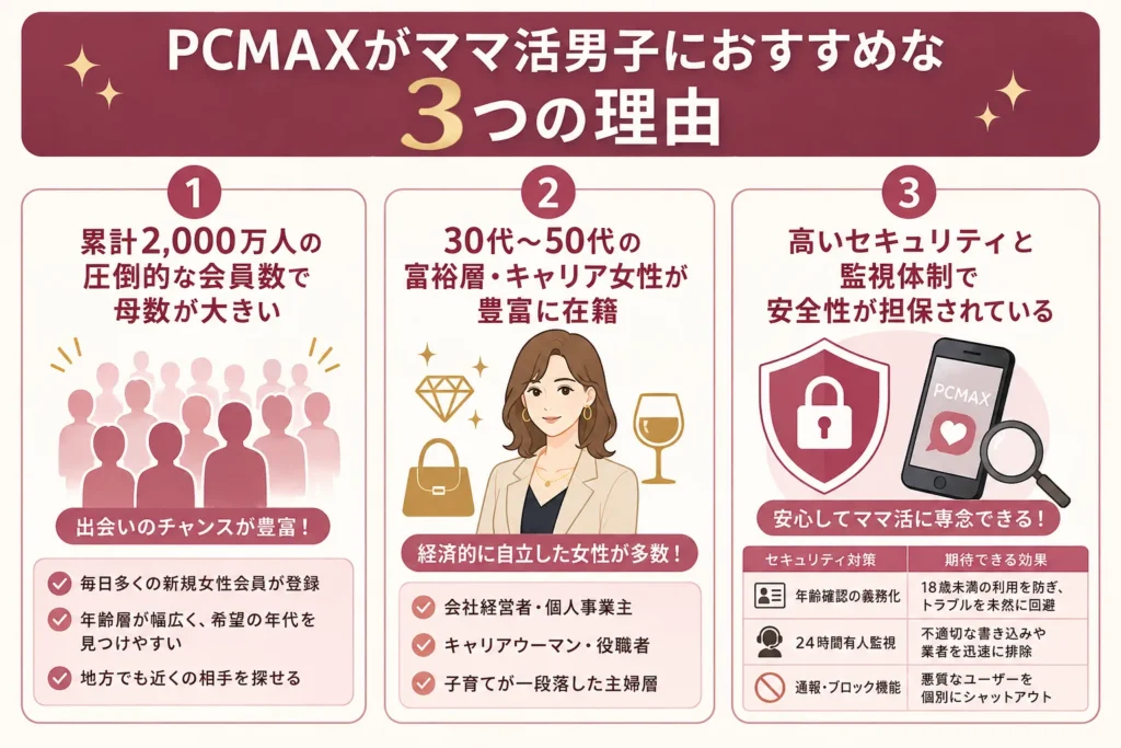 PCMAXがママ活男子におすすめな3つの理由
