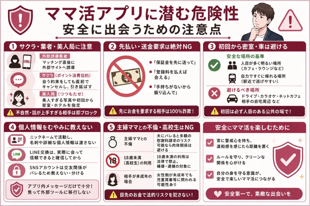 ママ活アプリに潜む危険性・安全に出会うための注意点