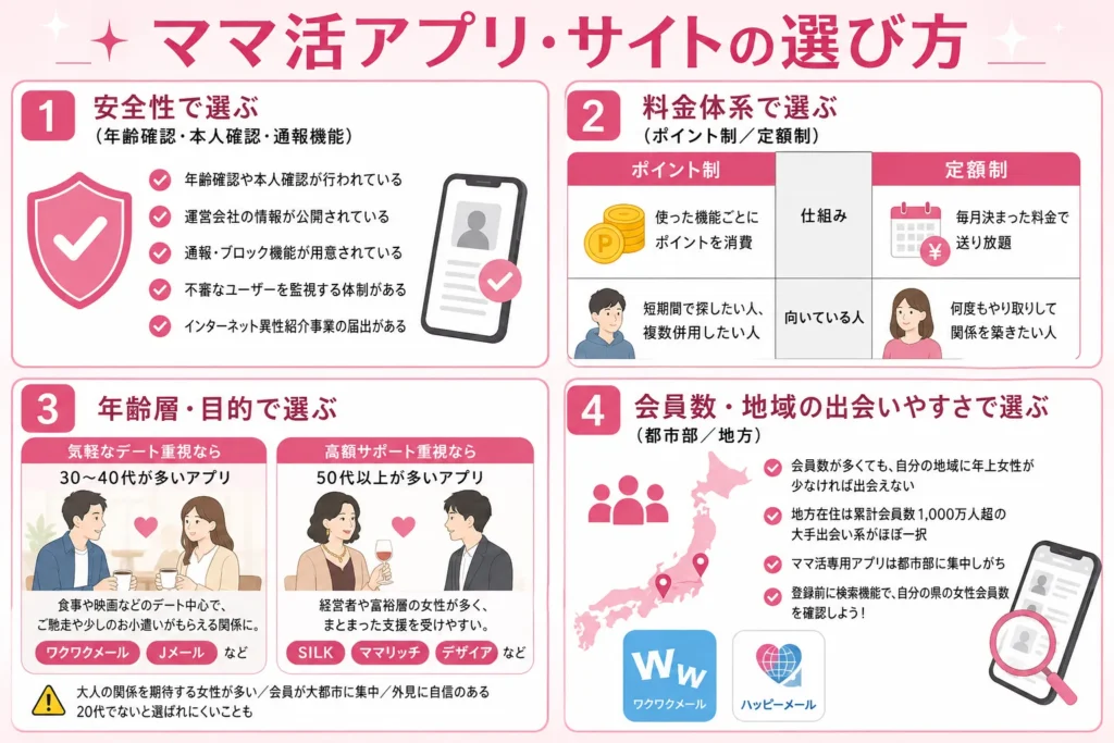 ママ活アプリ・サイトの選び方