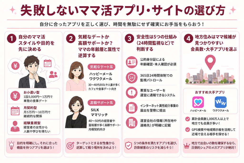 失敗しないママ活アプリ・サイトの選び方