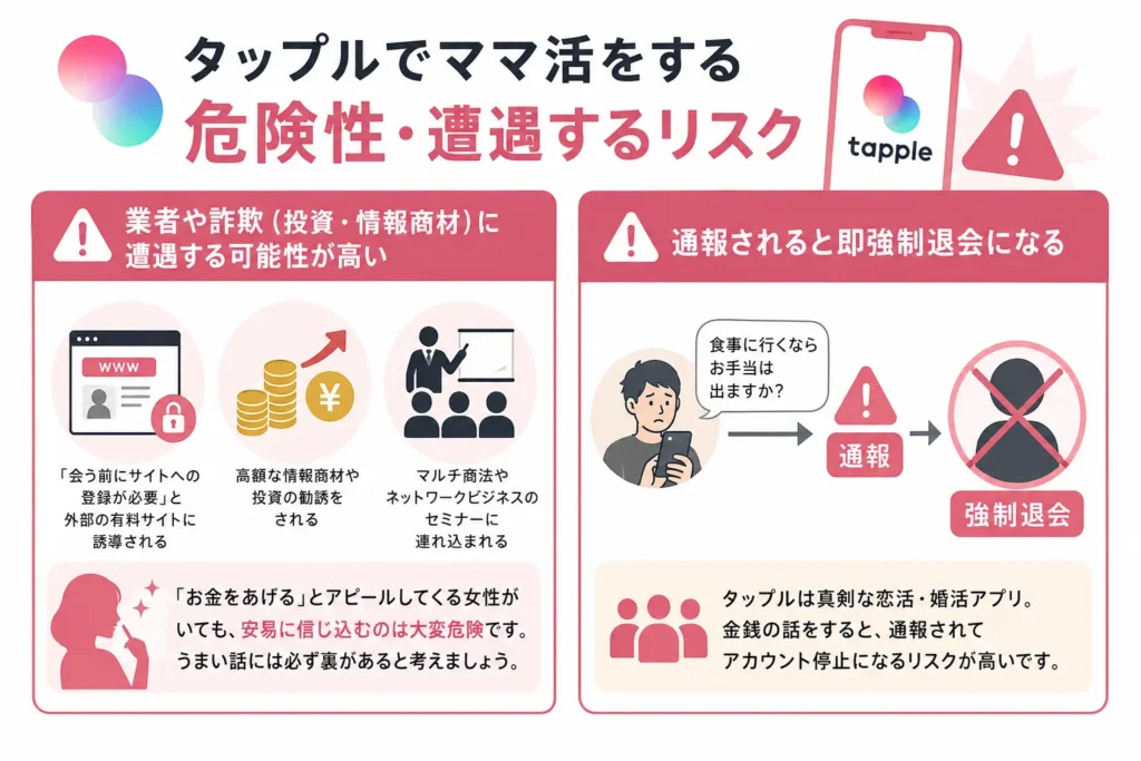 タップルでママ活をする危険性・遭遇するリスク