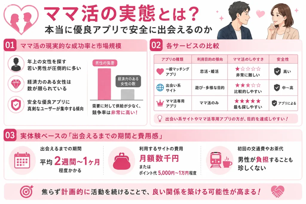 ママ活の実態とは?本当に優良アプリで安全に出会えるのか